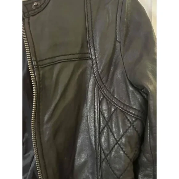 MICHAEL Michael Kors Womens Motorcycle Jacket Size Petite Small Brown Leather - Picture 5 of 9